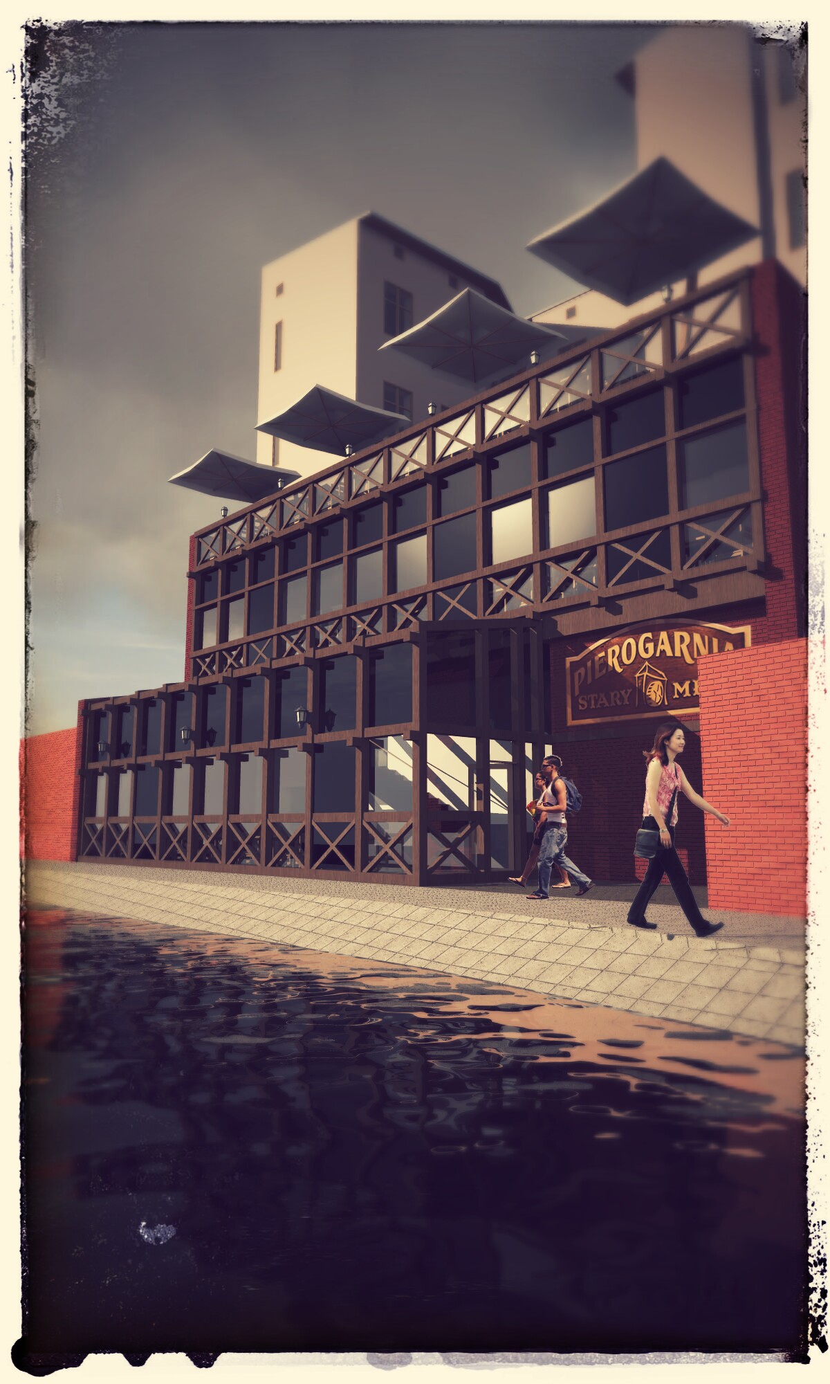 Widok ogrodu i tarasu